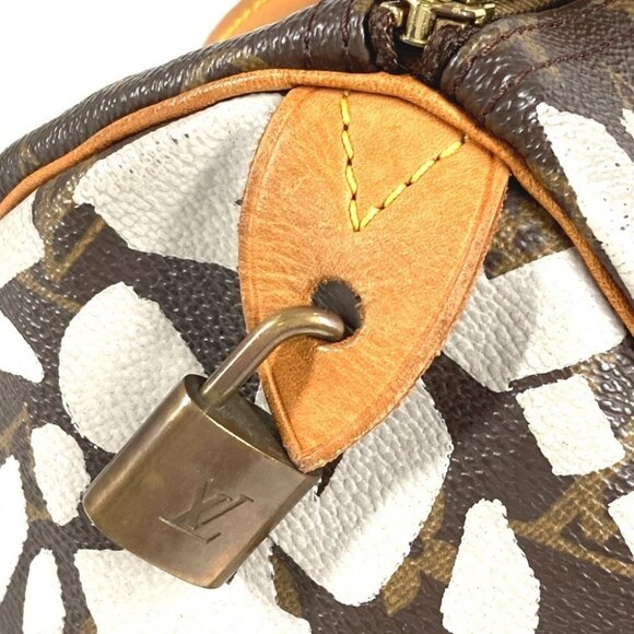 LOUIS VUITTON M92195 MonogramGraffiti Speedy30 Hand Bag Brown/White - Picture 10 of 16